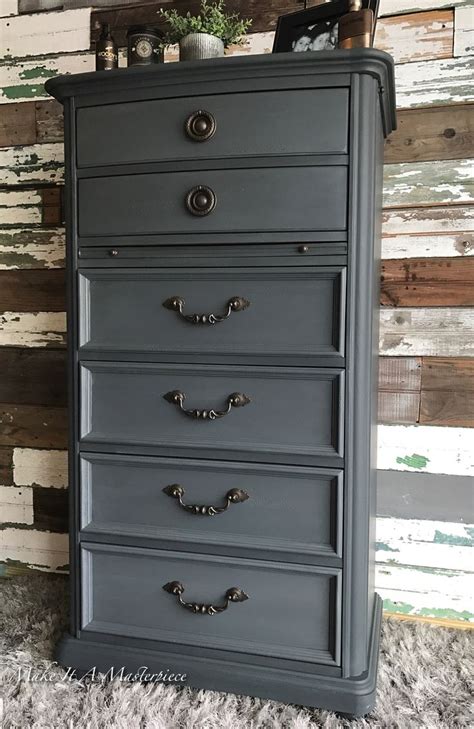 GF slate gray chalk paint - gentleman's chest | Painted furniture ...