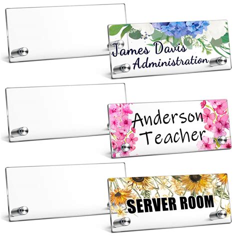 Buy 6 Pack Personalized Desk Name Plate Clear Acrylic Office Decor Door ...