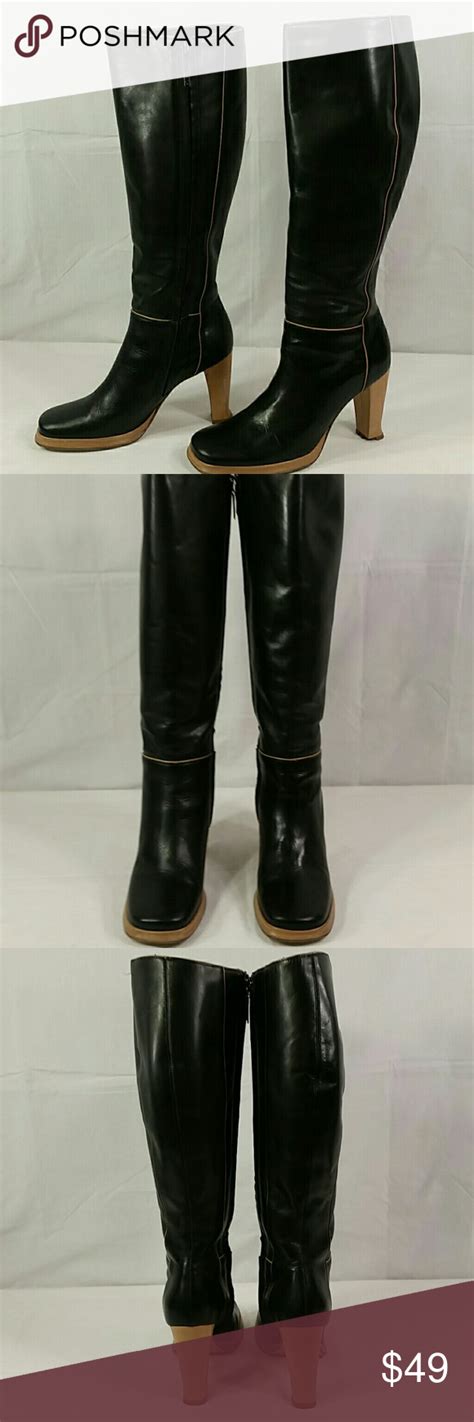 BCBG Black Leather Boots - Size 8-1/2 B (EU 39) | Black leather boots ...