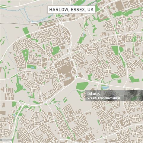 Harlow Essex Uk City Street Map Stock Illustration - Download Image Now - City Map, Map, UK - iStock