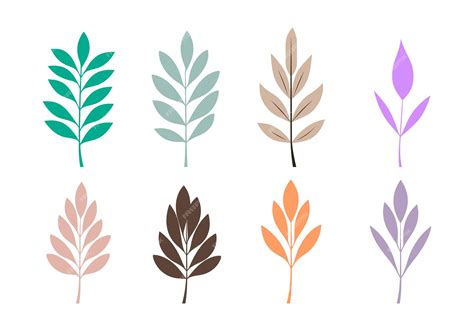 Premium Vector | Set of leaves on a white background Vector illustration