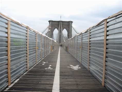 mcbrooklyn: Brooklyn Bridge Walkway, with Containment Shields