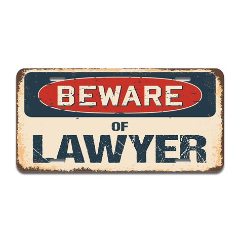 Beware of Lawyer Aluminum License Plate| License Plate 12" X 6" Fits Any Car, Truck, SUV, RV, or ...