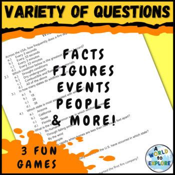 Wildfire or Forest Fire Activity TRIVIA Games with Handout | TpT