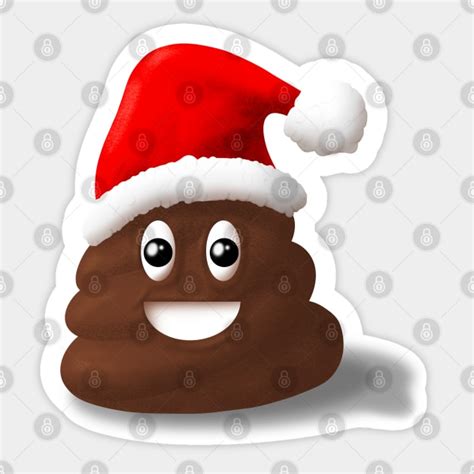 Christmas Poo Emoji - Poo Emoji - Sticker | TeePublic