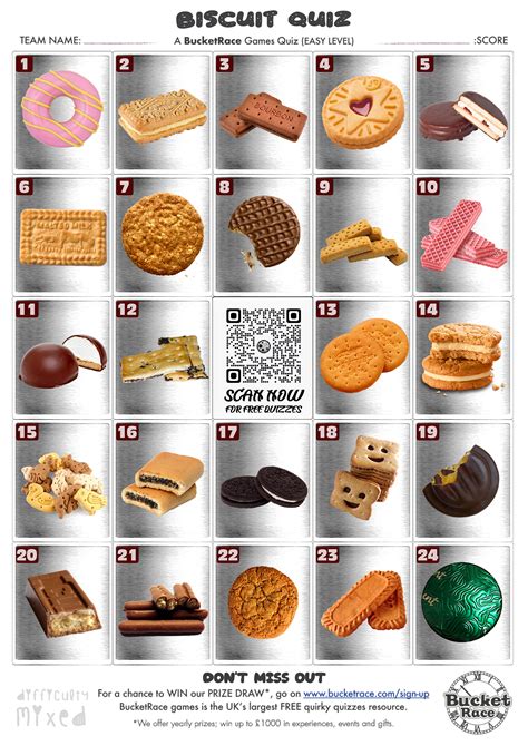 Printable Biscuit Picture Quiz Mixed Level - Etsy UK