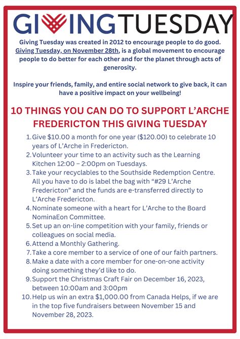 Giving Tuesday 2023 — L’arche Fredericton