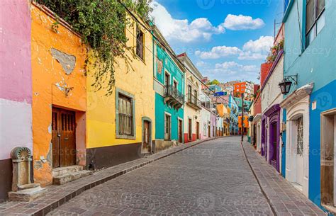 Guanajuato, Mexico, Scenic cobbled streets and traditional colorful colonial architecture in ...