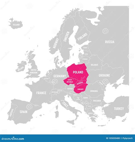 Visegrad Group, Aka V4, of Four Countries Poland, Czech Republic ...