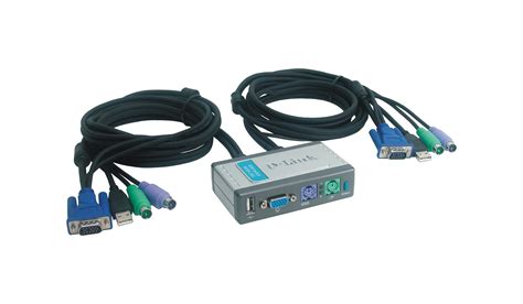 DKVM-2KU 2-Port KVM Switch with USB Port and Built-in Cables | D-Link