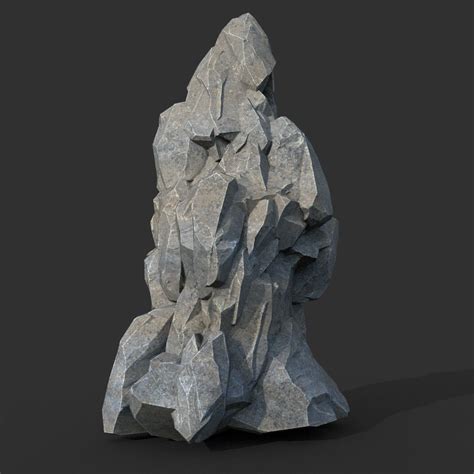 3D model Low poly Gray Rock Formation 16 190421 | CGTrader