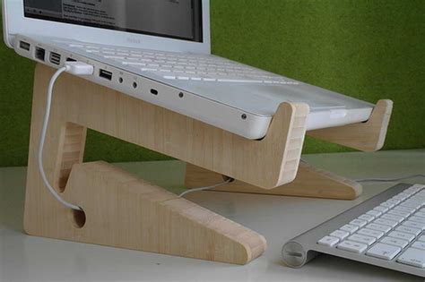 diy laptop stand with fine wood material | Wooden laptop stand, Diy laptop stand, Woodworking