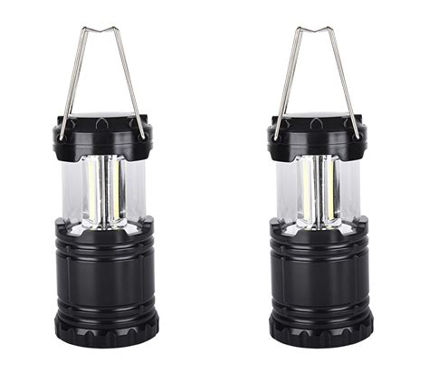 Lightahead 2 Pack Portable Outdoor LED Camping Lantern, Black, Collapsible. Great for Emergency ...