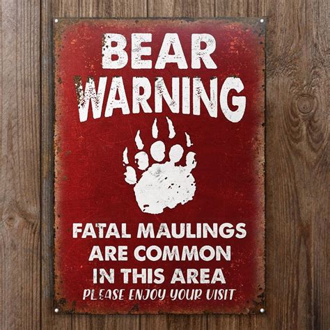 Bear Warning Funny Metal Sign Beware of Bears Sign Bear | Etsy