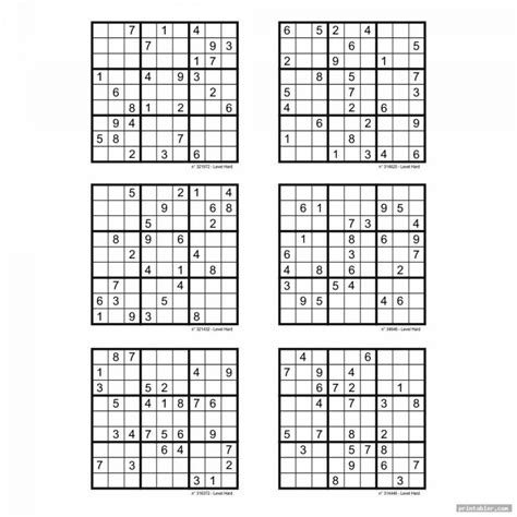 Hard Sudoku Printable 6 Per Page - Printabler - Sudoku Printable