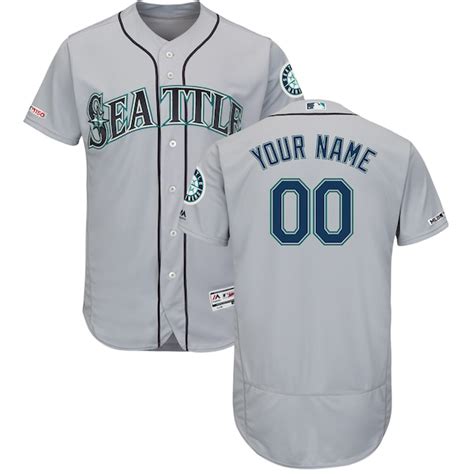 Men's Seattle Mariners Majestic Road Gray Flex Base Authentic ...