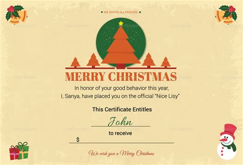 free christmas gift certificate template customize download - free christmas gift certificate ...