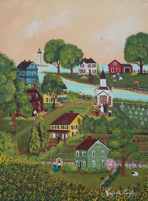 Small Town Painting by Virginia Coyle - Fine Art America