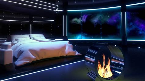 Sleep in the Captain's Quarters! 🚀 Spaceship Bedroom Sounds with Crackling Fireplace - YouTube ...