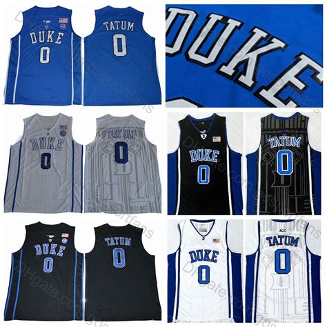 2021 Duke Blue Devils Jayson Tatum Jersey #0 Stitched Blue White Black ...