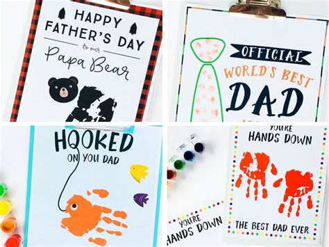 4 Father's Day Handprint Ideas with Free Printables - Fun Loving Families