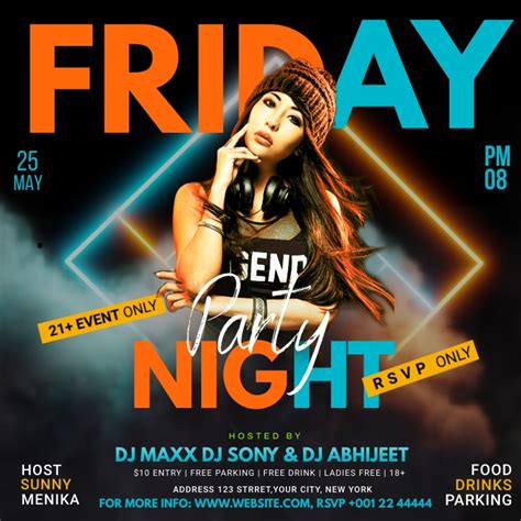 Friday Night Party Template | PosterMyWall