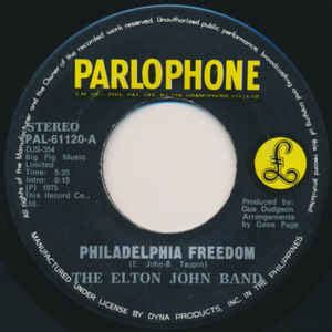 The Elton John Band – Philadelphia Freedom (1975, Vinyl) - Discogs