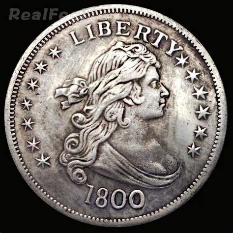 USA coins liberty Flowing Hair copy replica old coins trade dollar 1800 antique copper ...