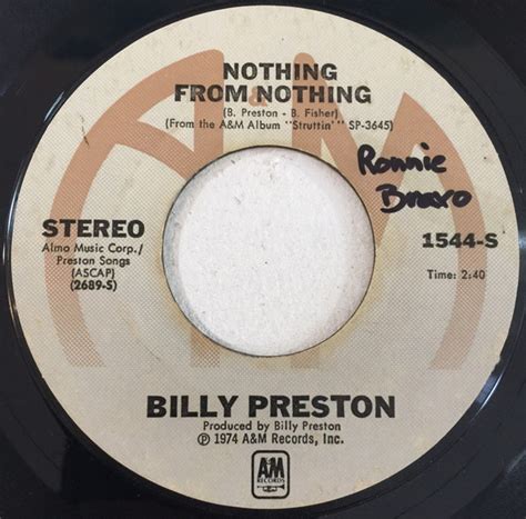 Billy Preston – Nothing From Nothing – Vinyl (Monarch Pressing, 7", 45 RPM + 2 more), 1974 ...