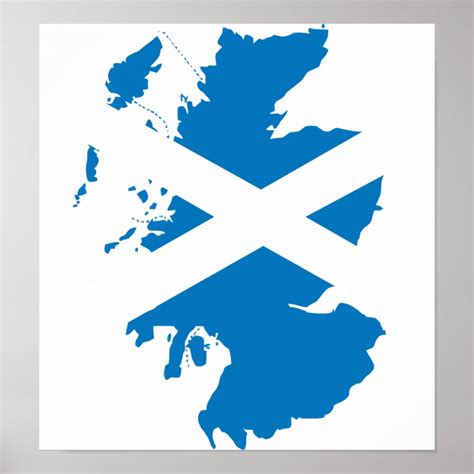 Scotland Flag Map full size Poster | Zazzle