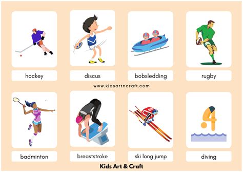 Sports Flashcards for Kids – Free Printables - Kids Art & Craft