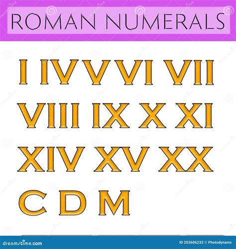 Gold Roman Number Two Collection Isolated On Black Background. Elegant ...