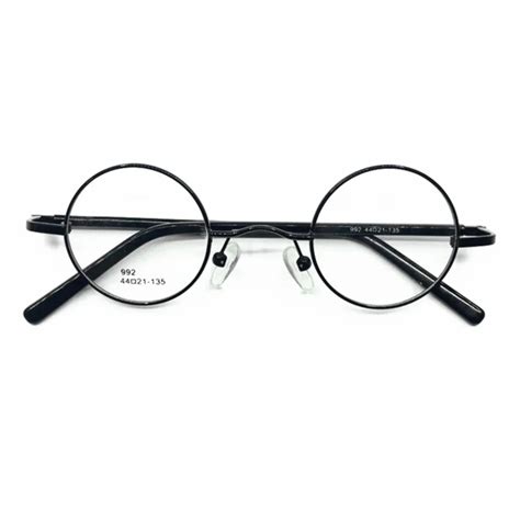 Aliexpress.com : Buy Vintage 44mm Round Eyeglass Frames Spring Hinges Metal Black Full Rim Adult ...