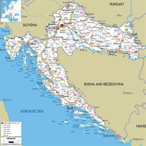 Maps of Croatia | Detailed map of Croatia in English | Tourist map ...