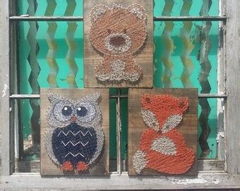 String Art Animals Owl String Art Fox String Art Nail and | Etsy