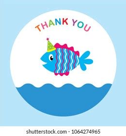 Cute Fish Thank You Card Stock Vector (Royalty Free) 1064274965 ...