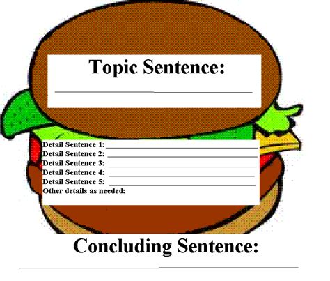 Hamburger Paragraph Graphic Organizer