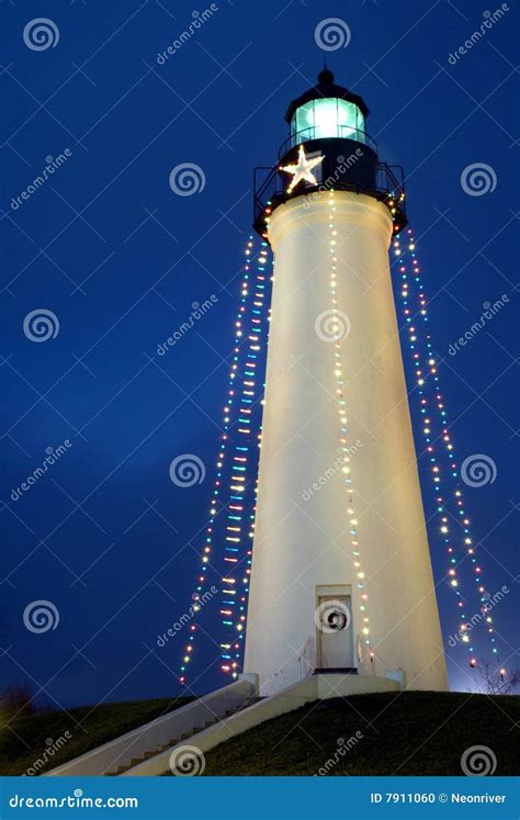 Christmas Lighthouse stock photo. Image of historical - 7911060