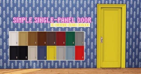 Onyx Sims: Solid Colors - Simple Single Panel Door • Sims 4 Downloads | Single panel door, Panel ...