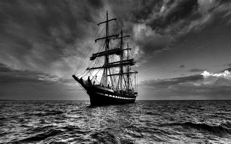 Sailing Ship In Dark - Wallpaper, High Definition, High Quality, Widescreen