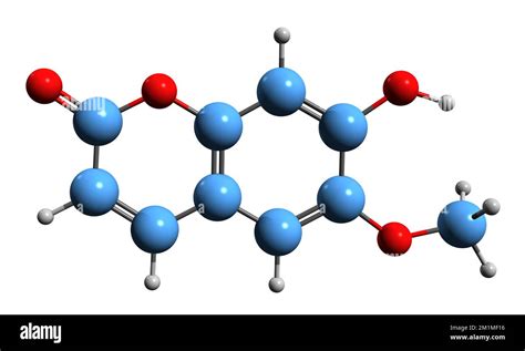 3D image of Scopoletin skeletal formula - molecular chemical structure ...