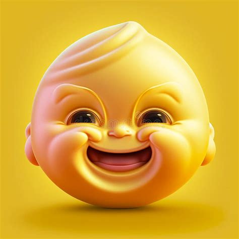 HAPPY BABY FACE EMOJI 3D stock illustration. Illustration of fantasy - 264289391