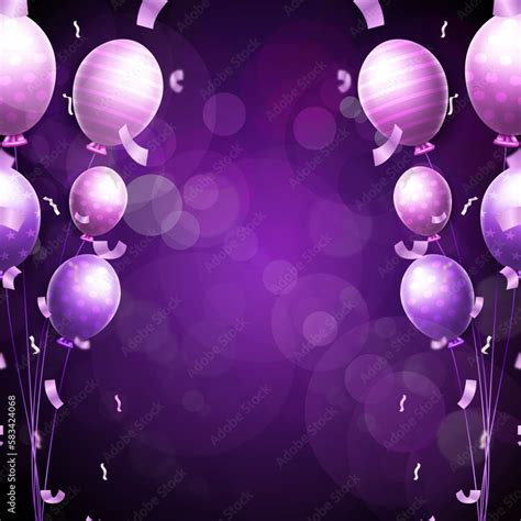 birthday background with realistic 3d balloons Stock Vector | Adobe Stock