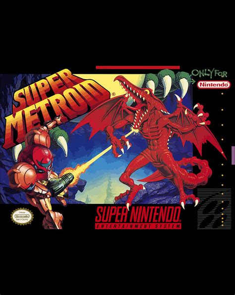 Nintendo Super Metroid Classic Box Art Graphic Gift Items Digital Art by Linh Nguyen