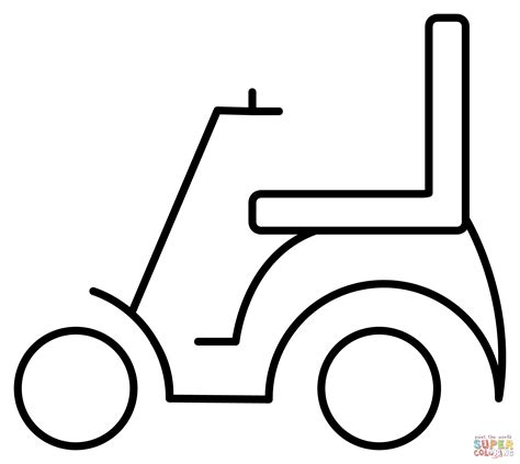 Motorized Wheelchair Emoji coloring page | Free Printable Coloring Pages