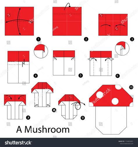 Step by step instructions how to make origami A Mushroom.step#Step#instructions#Mushroom ...