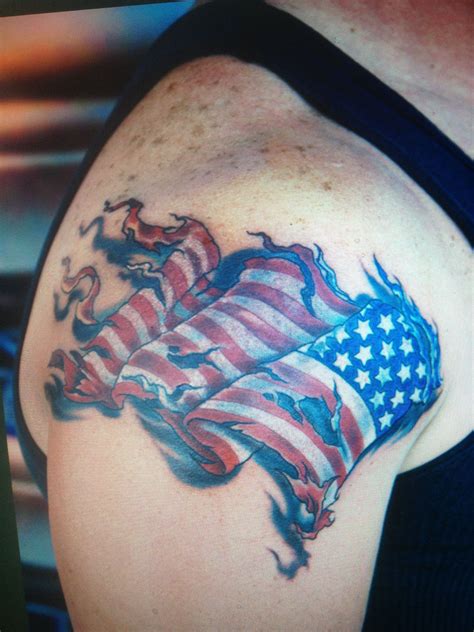 Tattered flag | Patriotic tattoos, Tattoos, Tattoo stencils