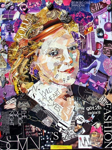 Mixed Media Artists International: Torn Paper Portrait Collage Painting, Meaghen 12021, 24"x18 ...