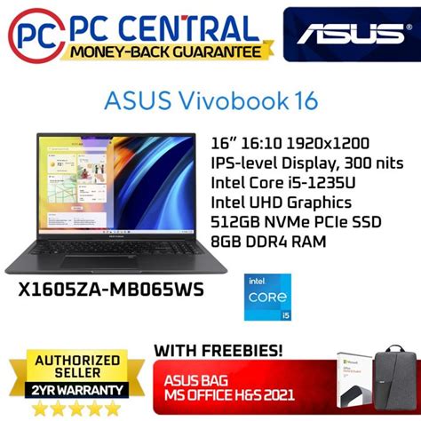 Asus VIVOBOOK 16 (X1605ZA-MB065WS) 16" 1920x1200 IPS | Intel Core i5 ...