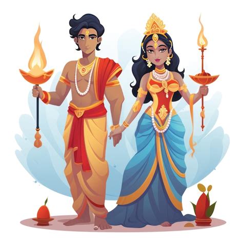 Premium AI Image | Rama and Sita icon for the Diwali